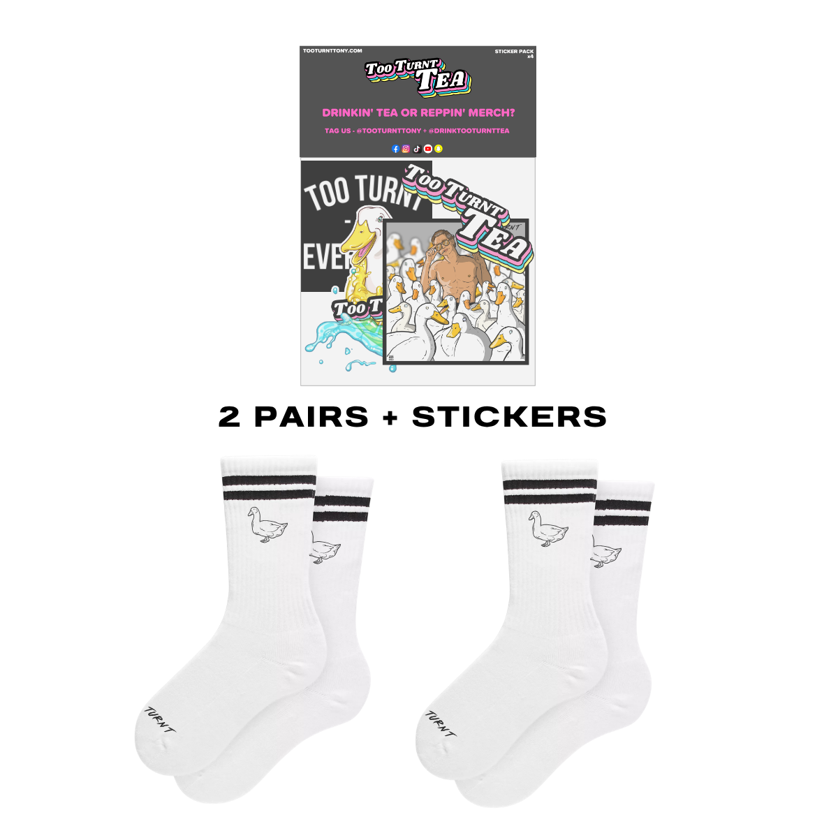 2 Pair Socks + Stickers