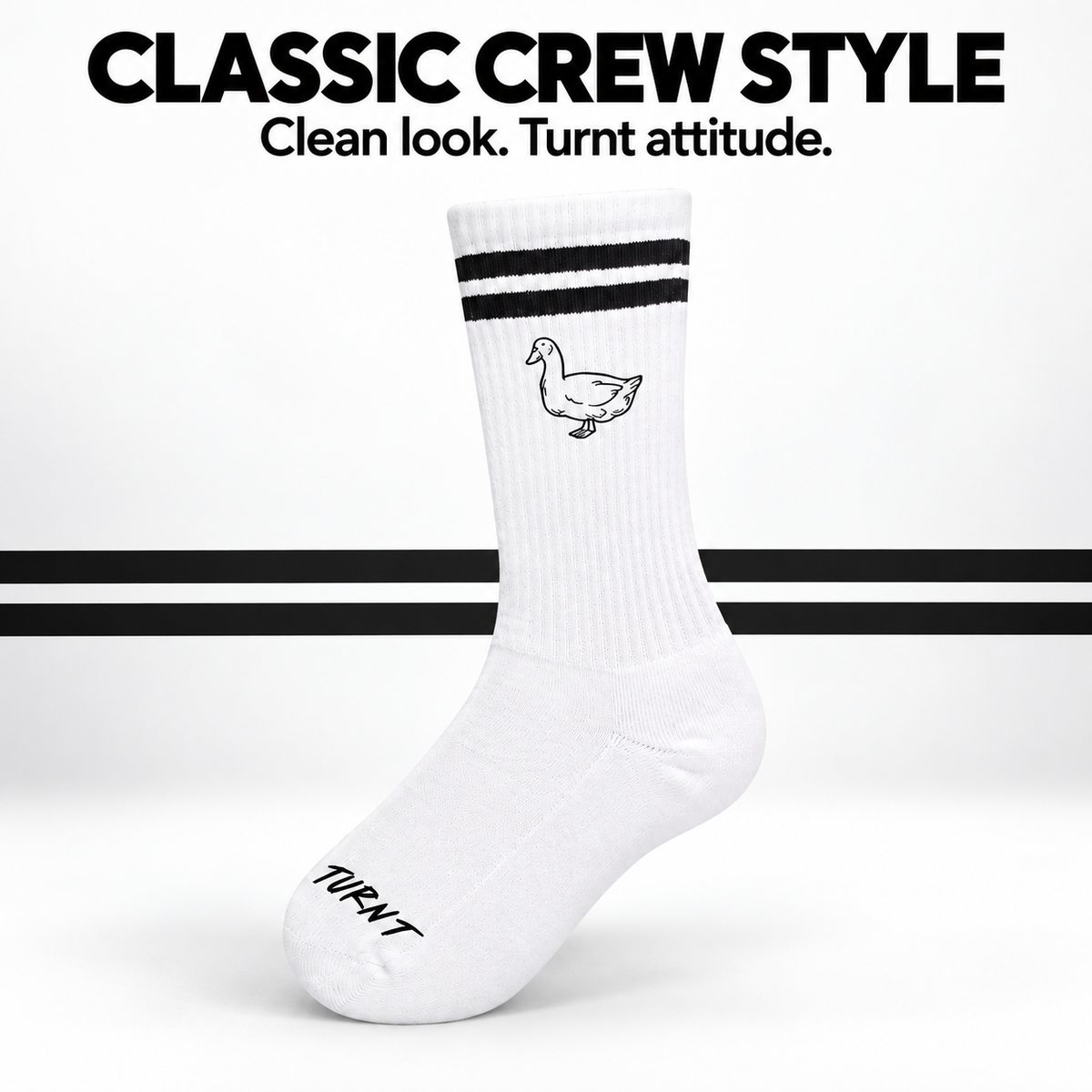 Too Turnt Duck Socks - Comfortable White Socks