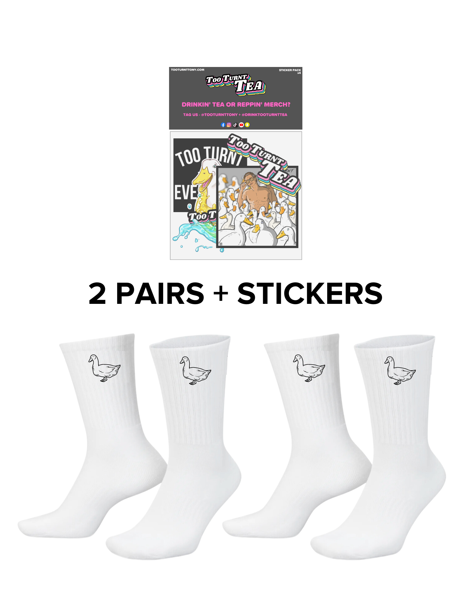2 Pair Socks + Sticker Pack
